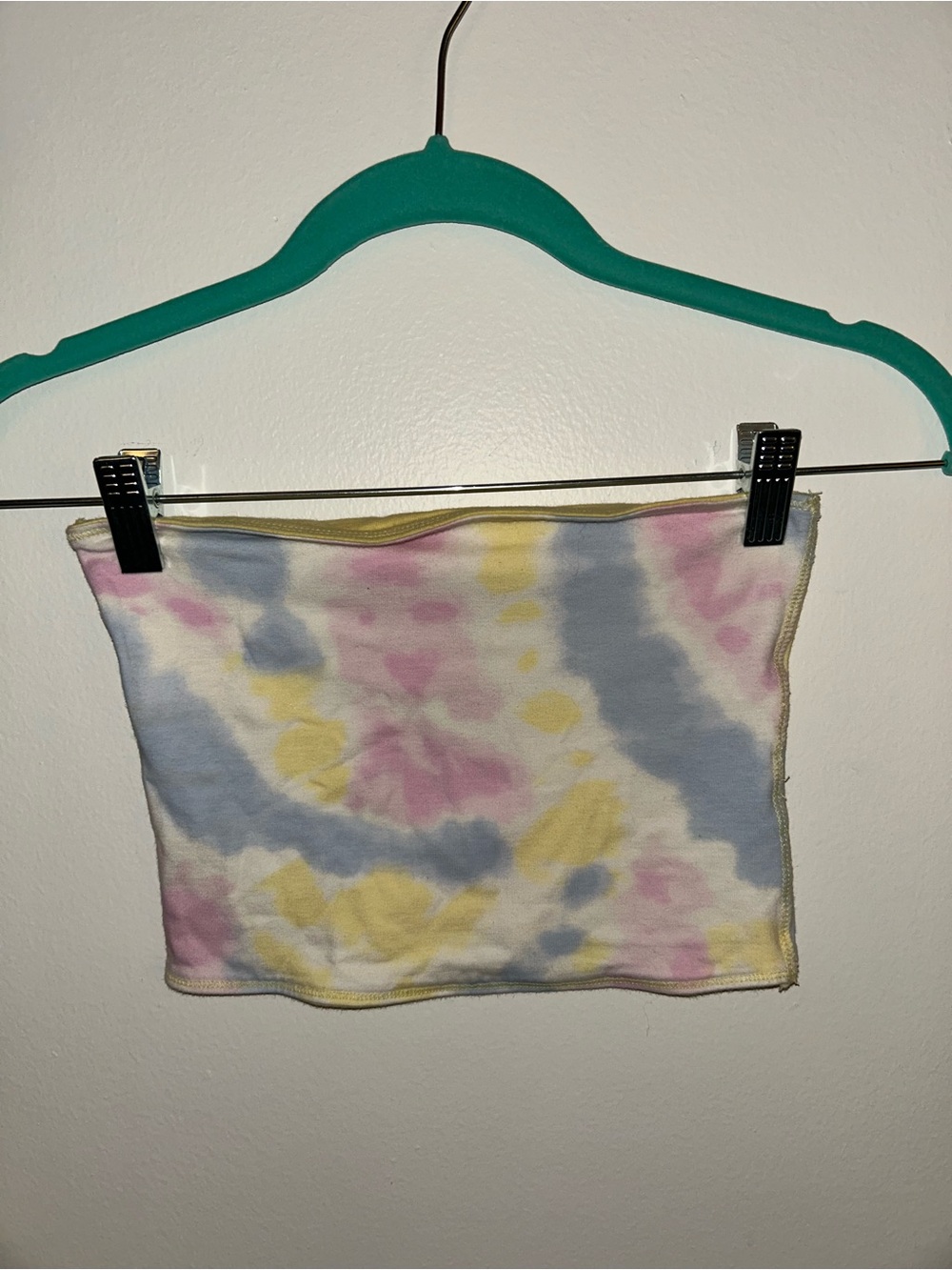 Hollister Tie-Dye REVERSIBLE Tube Crop Top - Pink, Yellow & Blue